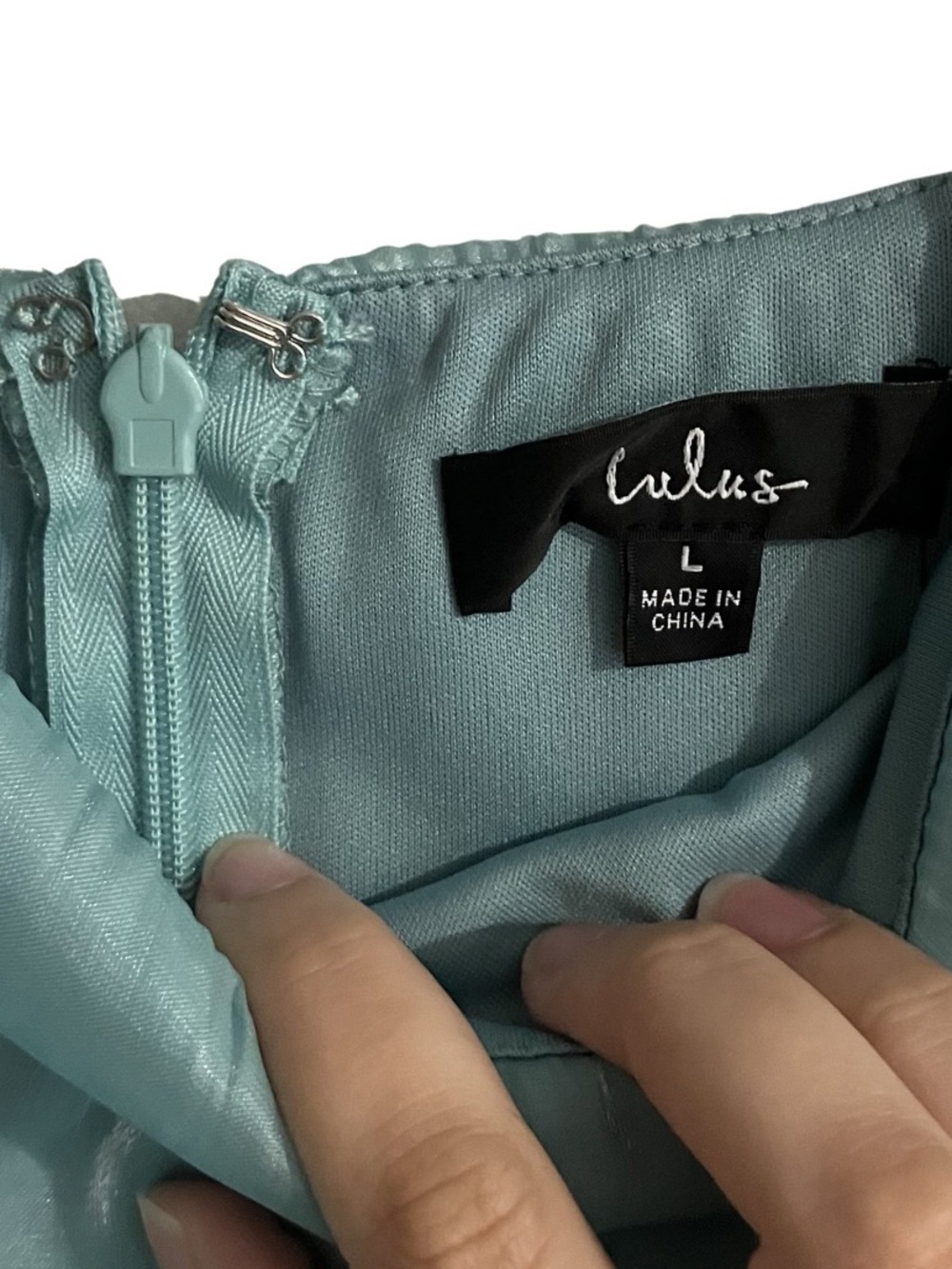 Lulus Thriving Darling Tiered Mini Dress Mermaidcore‎ Sleeveless Shiny Teal L - Picture 6 of 9